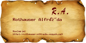 Rothauser Alfréda névjegykártya